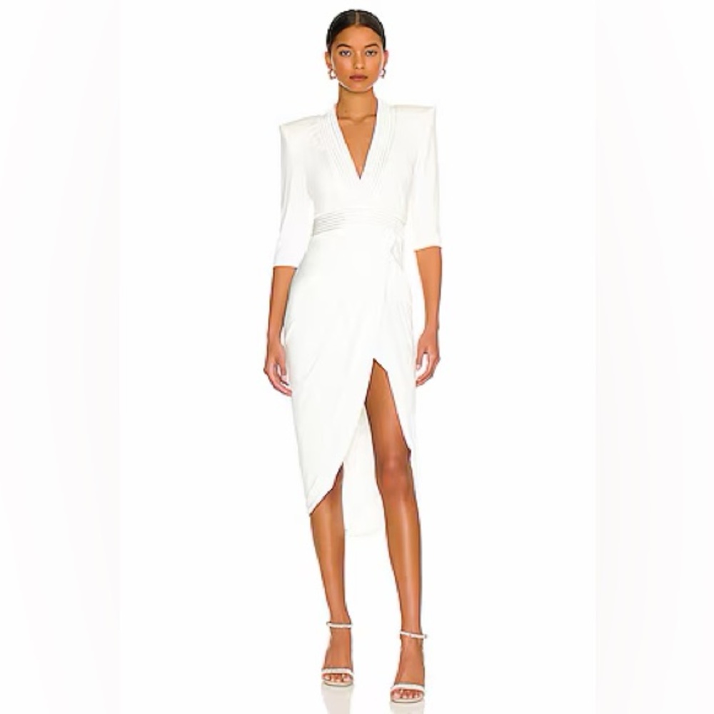EYE OF HORUS MIDI DRESS IN WHITE